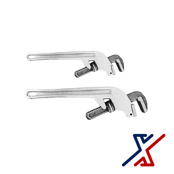 X1 Tools 14 & 18 Aluminum Pipe Wrench with a  45  Degree Head Offset Set of 2 1 Set by X1 Tools X1E-HAN-WRE-PIP-9070x1